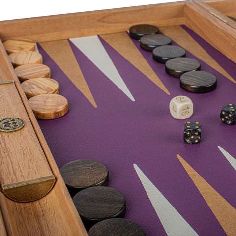 CROCODILE TOTE IN PURPLE COLOR LEATHER Backgammon