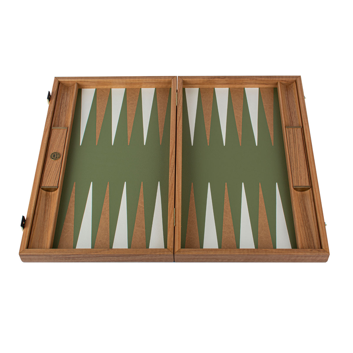Backgammon Luxe En Liège Naturel Vert & Bois D'Olivier – Jeu Artisanat Grec Fait Main 30x17 Cm, Édition Premium Adultes