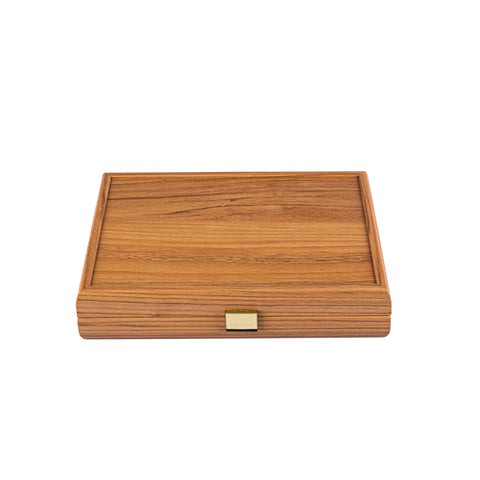 PLASTIC COATED PLAYING CARDS in Walnut colour wooden case