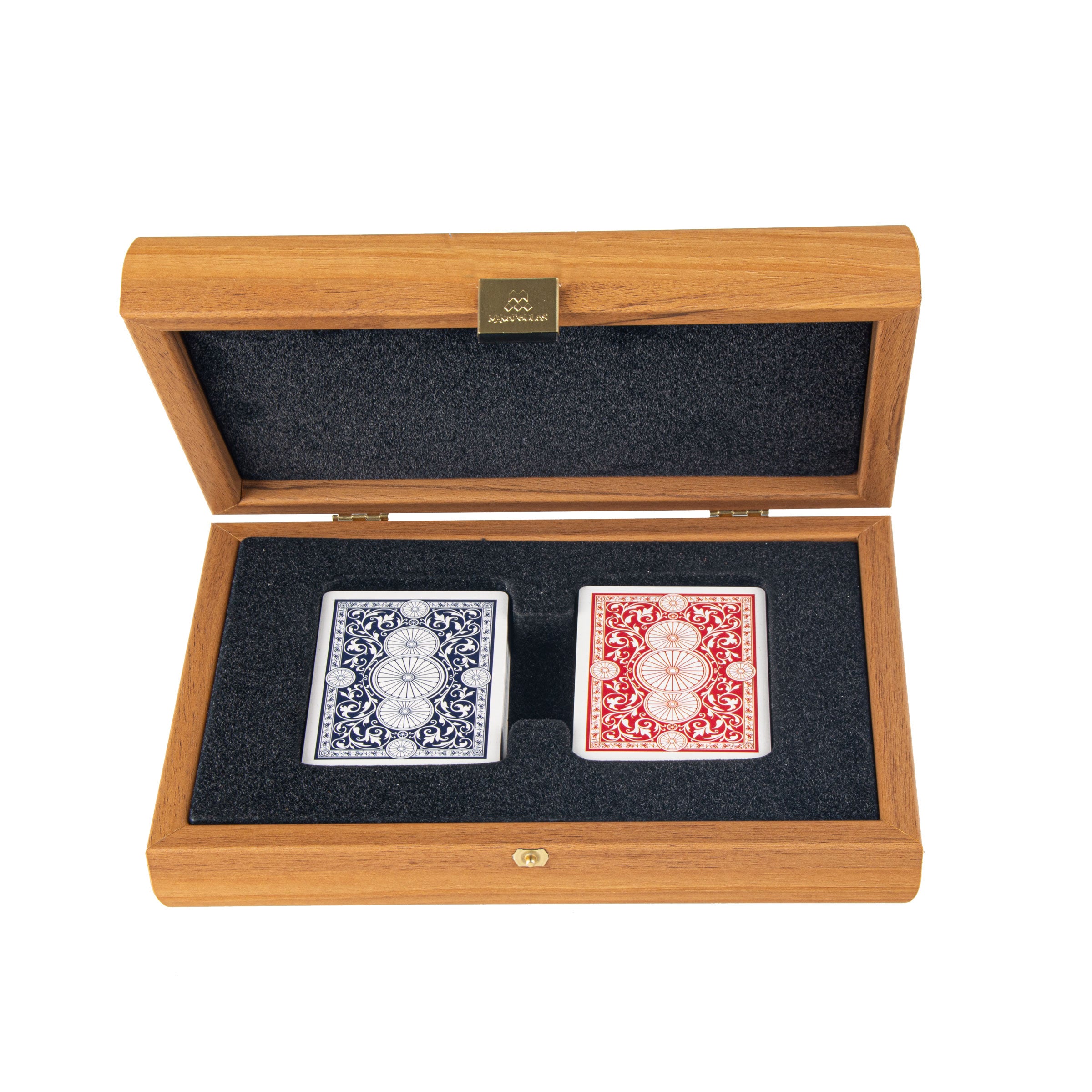 Luxury Plastic-Coated Playing Cards | Walnut Wooden Case Gift