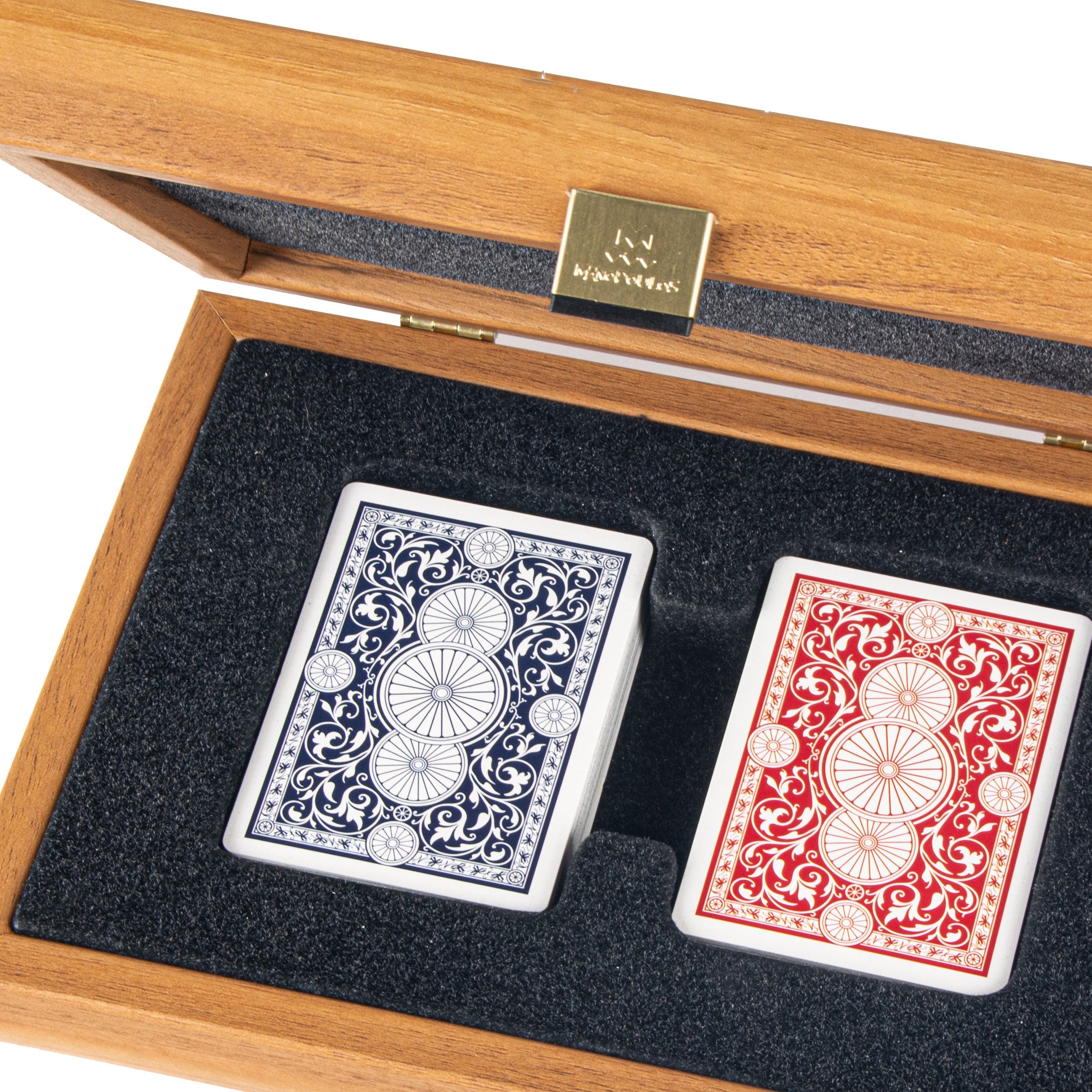 Luxury Plastic-Coated Playing Cards | Walnut Wooden Case Gift
