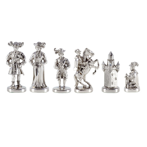 MEDIEVAL KNIGHTS Chessmen (Large) - Gold/Silver