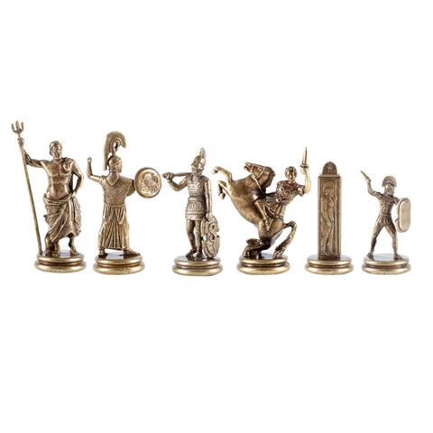 GREEK MYTHOLOGY Chessmen (Extra Large) - Brown/Gold