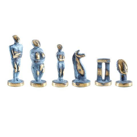 CYCLADIC ART Chessmen (Large) - Blue/Brown